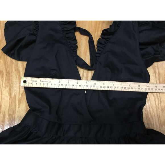 Making The Cut Sienna's Dress Women's Medium Black Ruffle Tiered Hi-Low A-Line - Picture 6 of 9